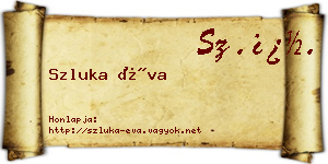 Szluka Éva névjegykártya