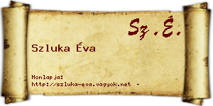 Szluka Éva névjegykártya