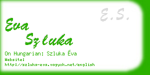 eva szluka business card