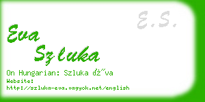 eva szluka business card